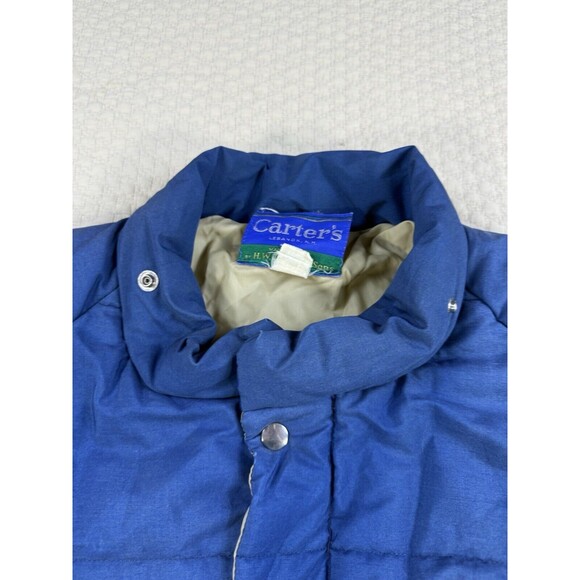 CARTERS Puffer Jacket H.W. CARTER & Son Lebanon N.H. Coat Vintage XL Blue 70s - Picture 8 of 16